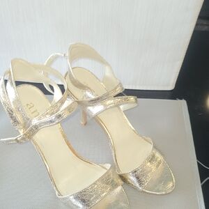 a.n.a "A New approach" Gold Strappy Heels size 7.5